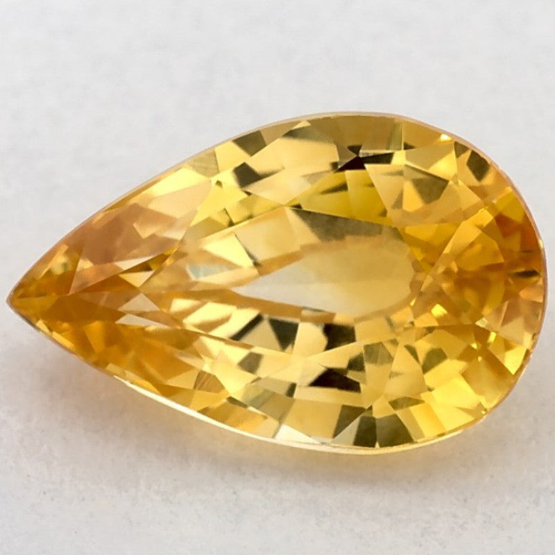 2.02 Carat Pear Natural Yellow Sapphire