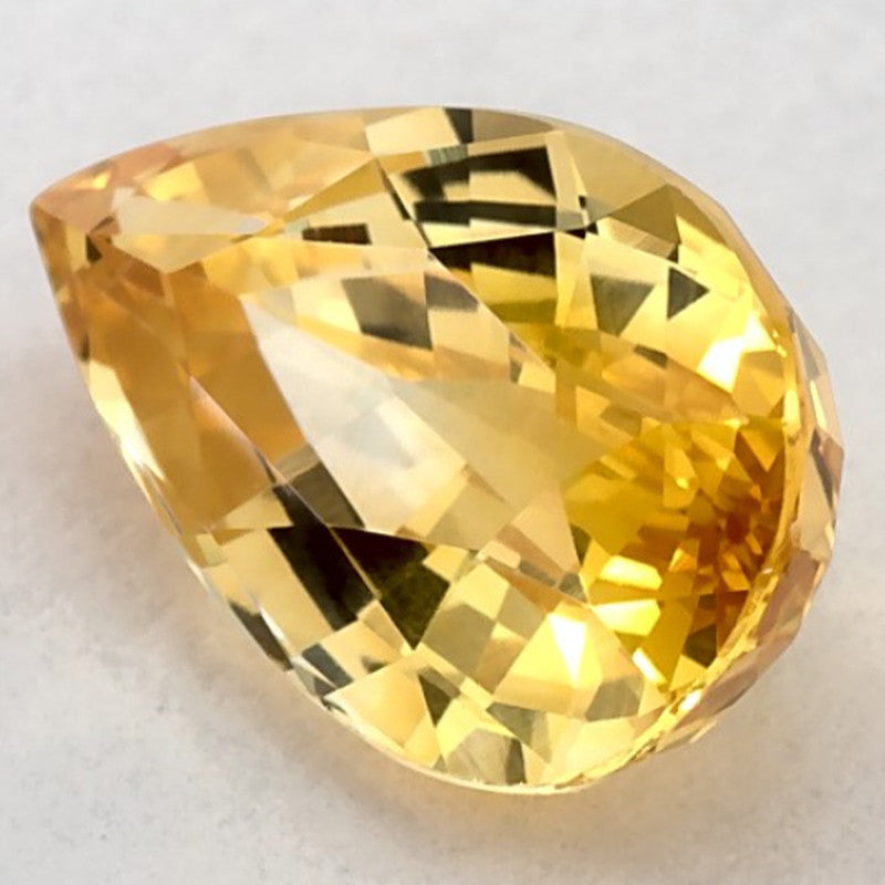 2.02 Carat Pear Natural Yellow Sapphire