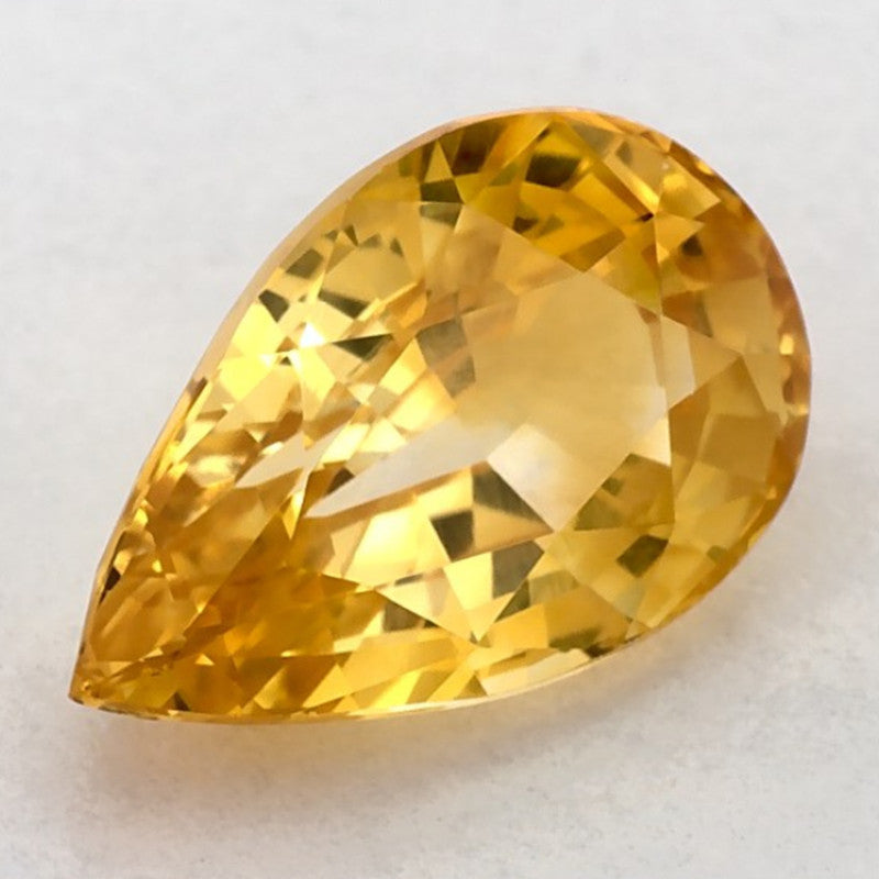 2.02 Carat Pear Natural Yellow Sapphire