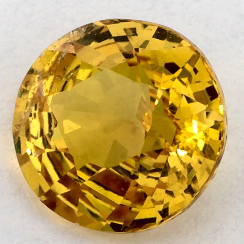 1.54 Carat Round Natural Yellow Sapphire