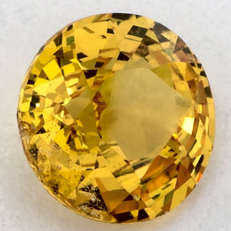 1.54 Carat Round Natural Yellow Sapphire