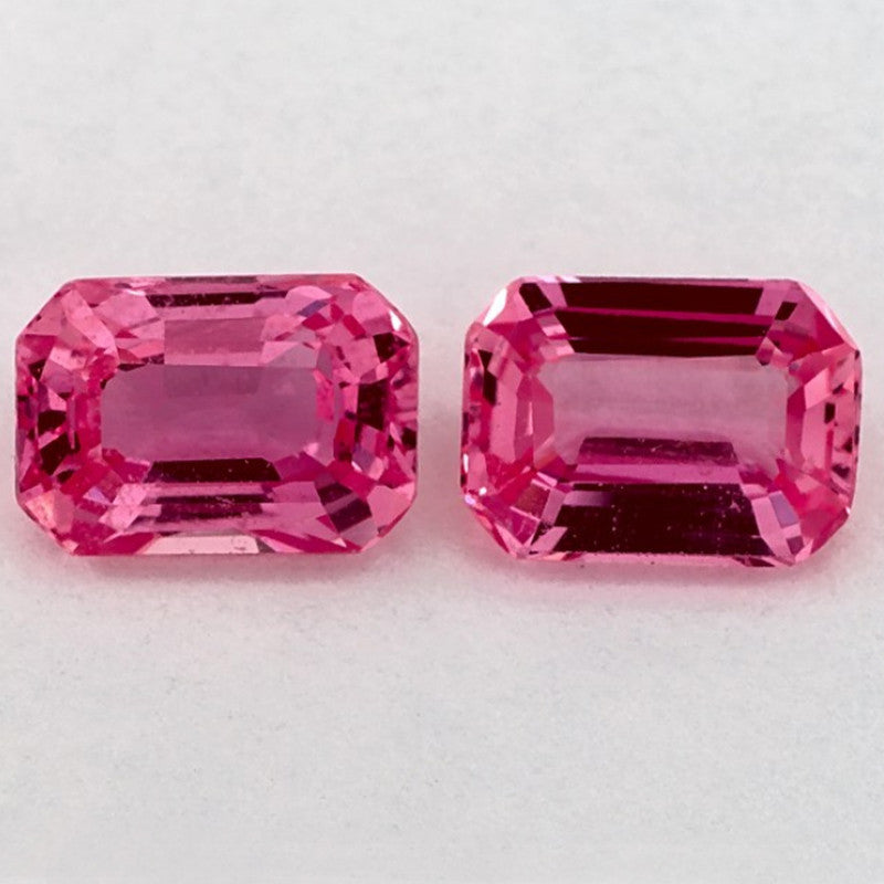 2.36 Total Carat Weight Emerald Natural Pink Sapphire