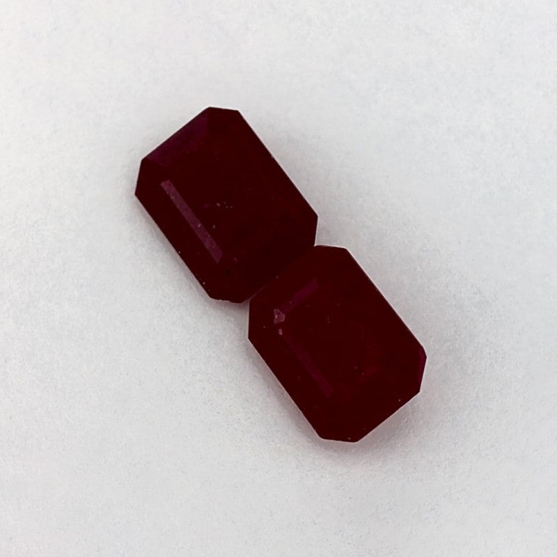 2.44 Total Carat Weight Emerald Natural Red Ruby