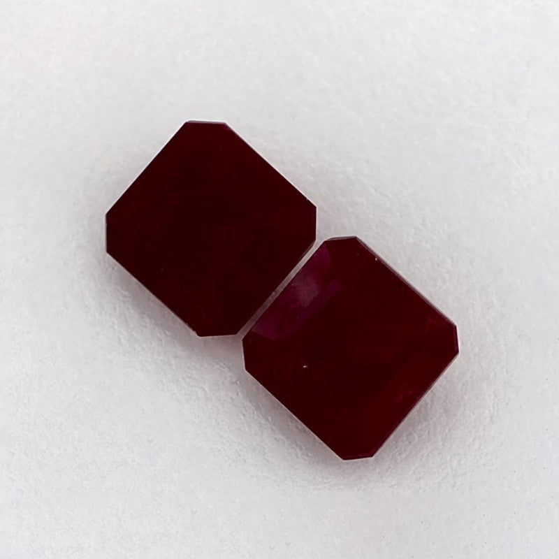 4.09 Total Carat Weight Emerald Natural Red Ruby