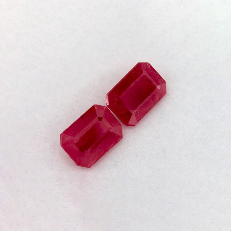 1.83 Total Carat Weight Emerald Natural Red Ruby