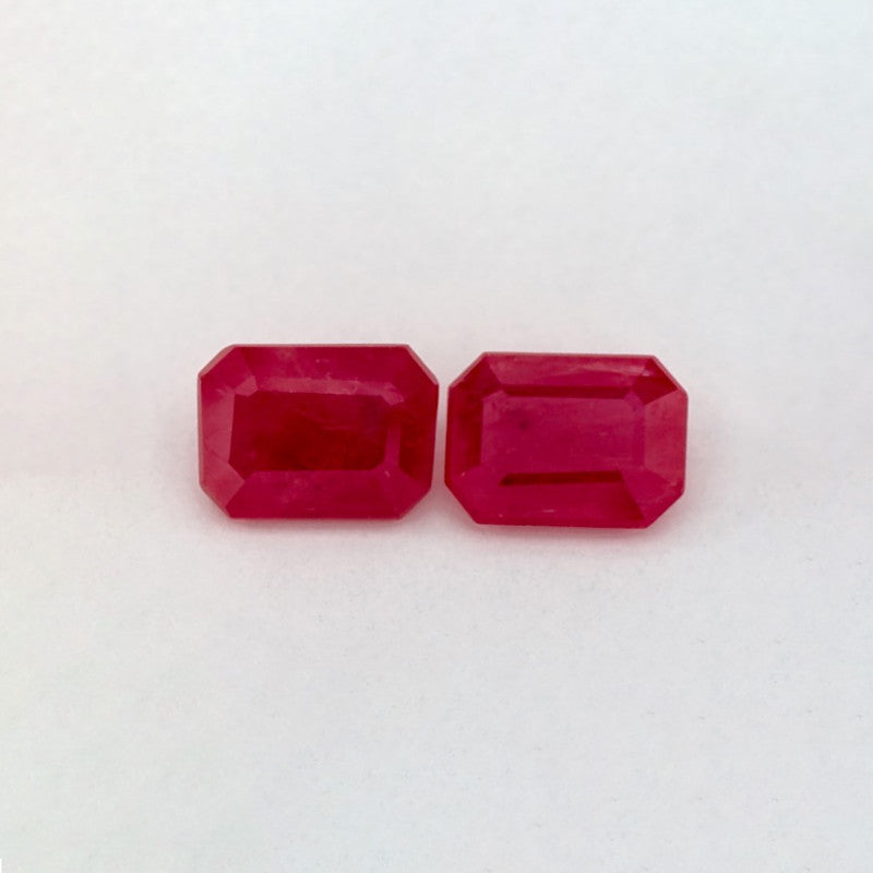 1.90 Total Carat Weight Emerald Natural Red Ruby