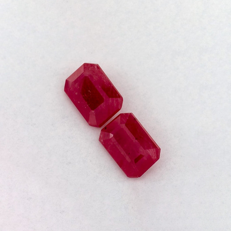 1.96 Total Carat Weight Emerald Natural Red Ruby