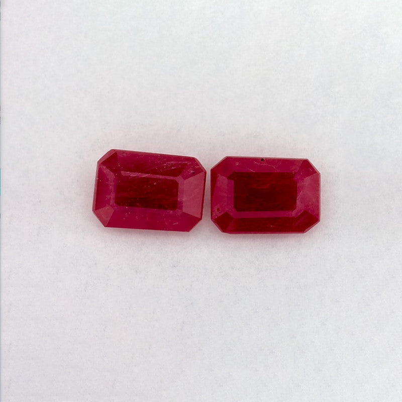 2.05 Total Carat Weight Emerald Natural Red Ruby