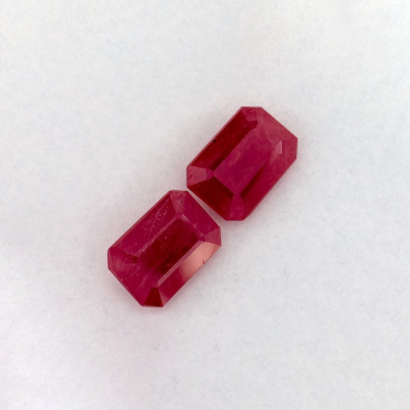 2.05 Total Carat Weight Emerald Natural Red Ruby