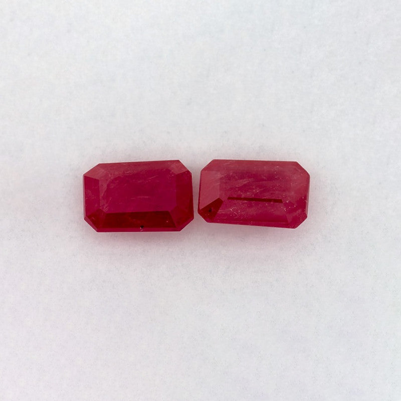 2.05 Total Carat Weight Emerald Natural Red Ruby