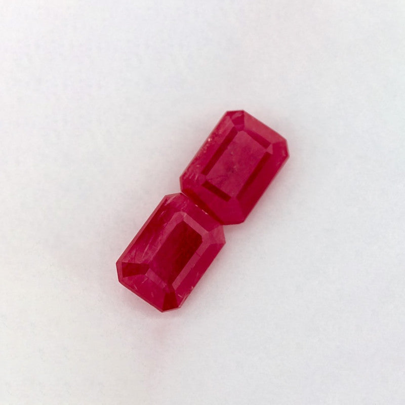 2.18 Total Carat Weight Emerald Natural Red Ruby