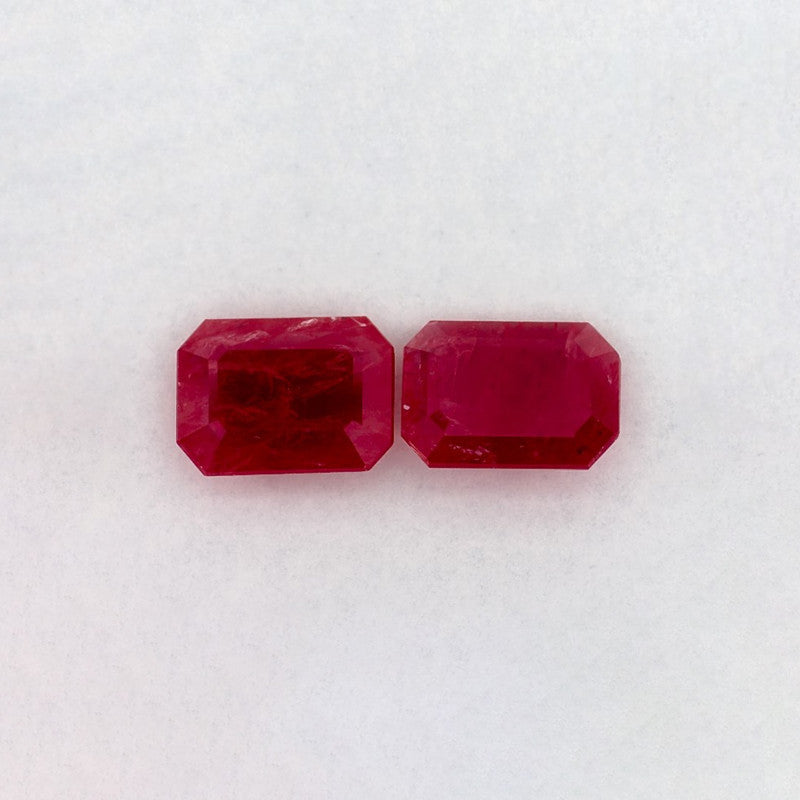 2.21 Total Carat Weight Emerald Natural Red Ruby