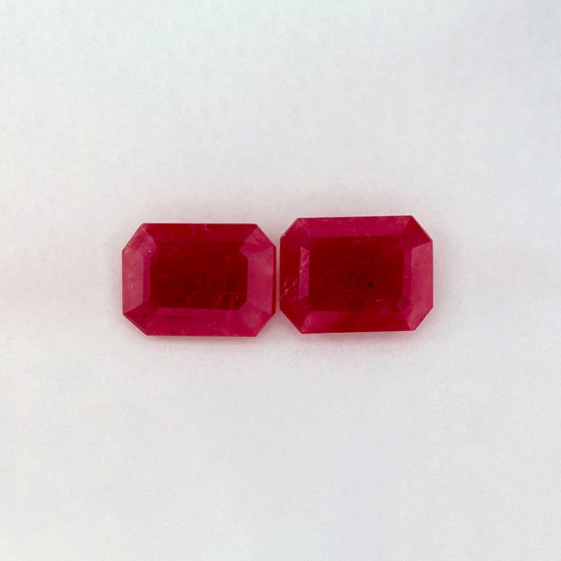 2.43 Total Carat Weight Emerald Natural Red Ruby