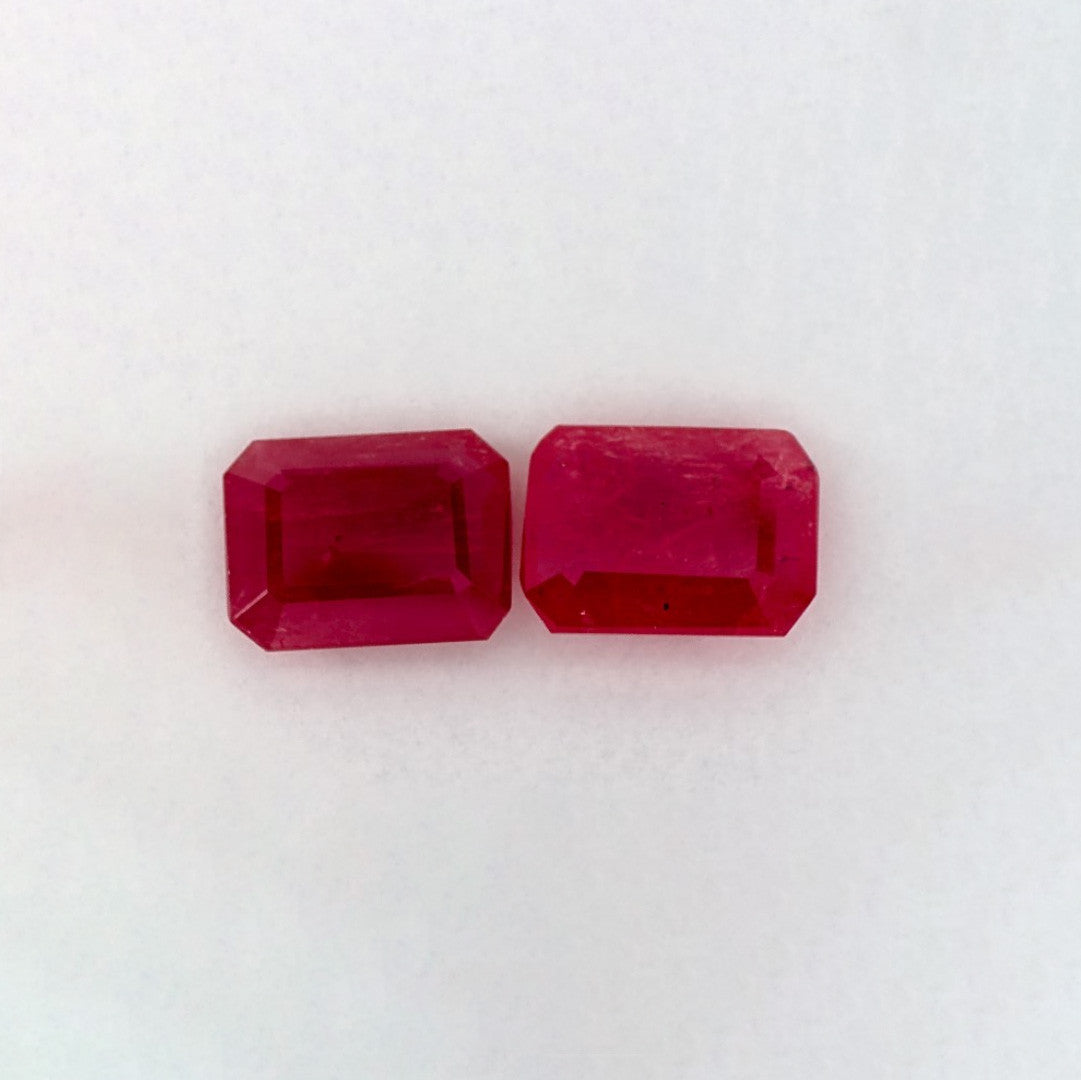 2.62 Total Carat Weight Emerald Natural Red Ruby