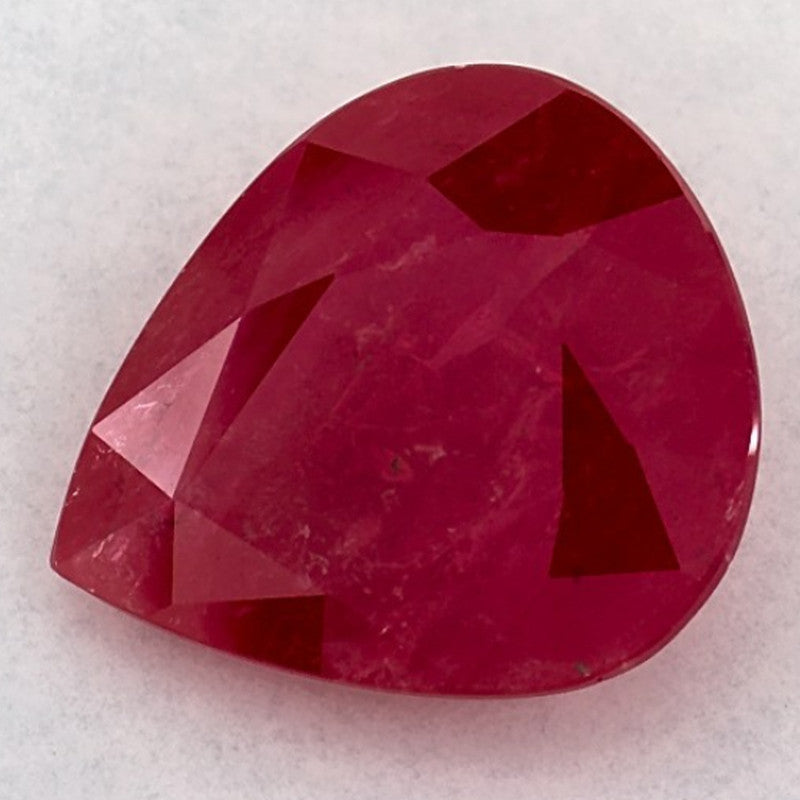 3.16 Carat Pear Natural Red Ruby