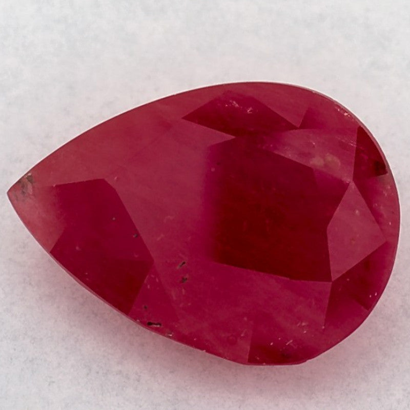 3.57 Carat Pear Natural Red Ruby