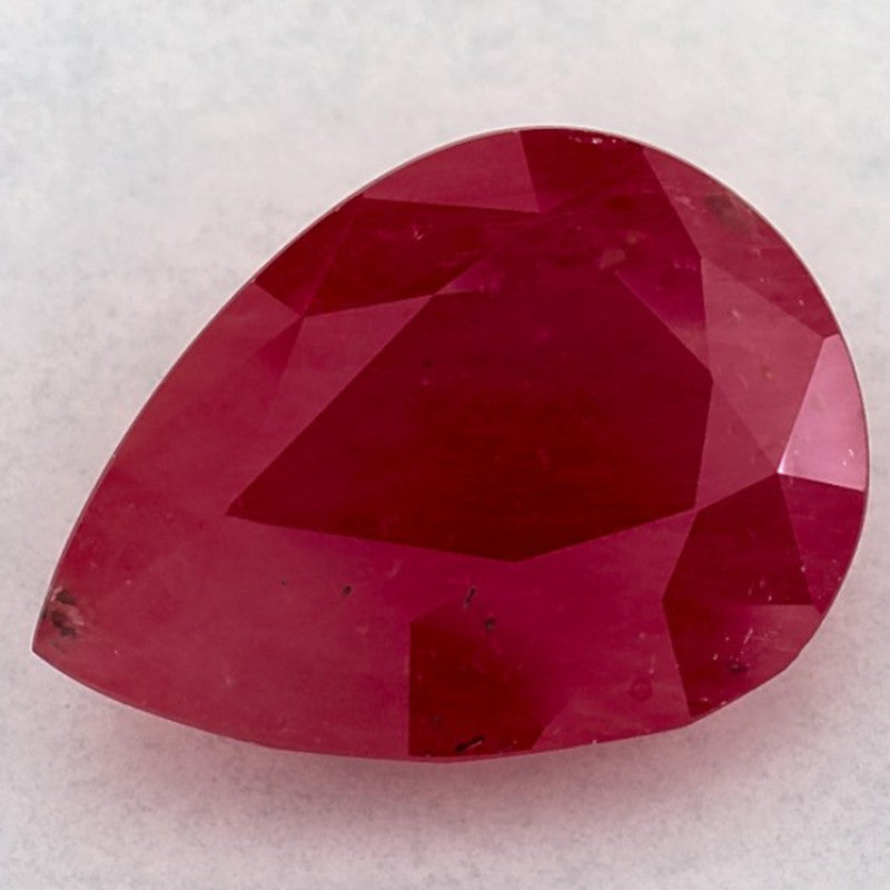 3.57 Carat Pear Natural Red Ruby