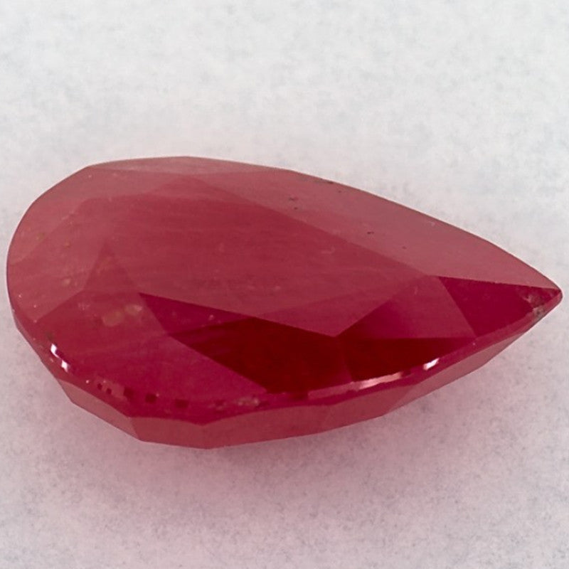 3.57 Carat Pear Natural Red Ruby