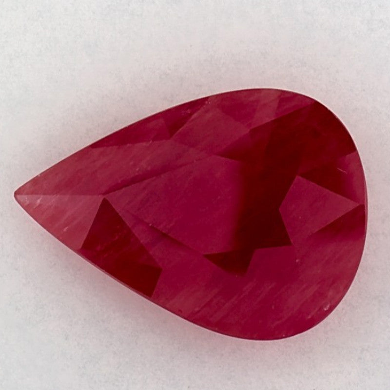 3.81 Carat Pear Natural Red Ruby