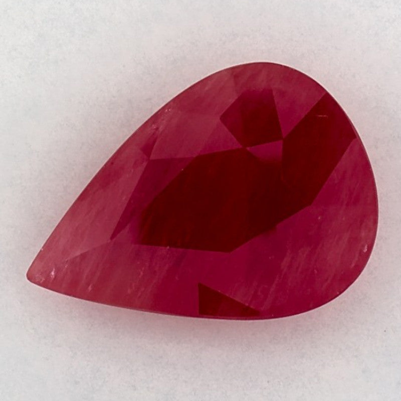 3.81 Carat Pear Natural Red Ruby