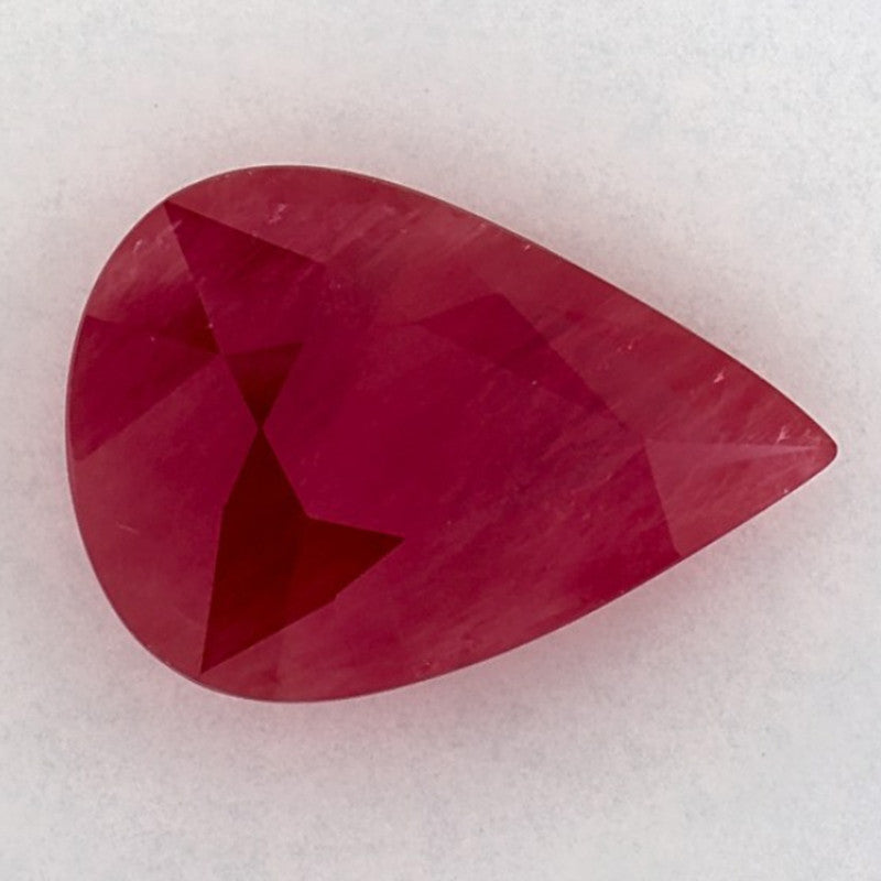 3.81 Carat Pear Natural Red Ruby