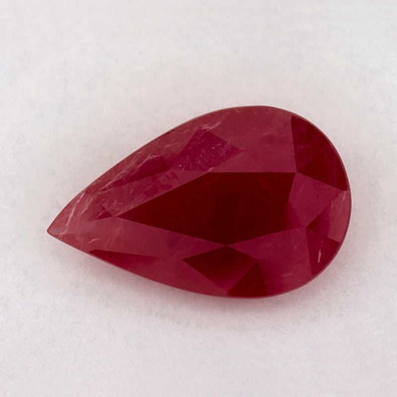 1.98 Carat Pear Natural Red Ruby