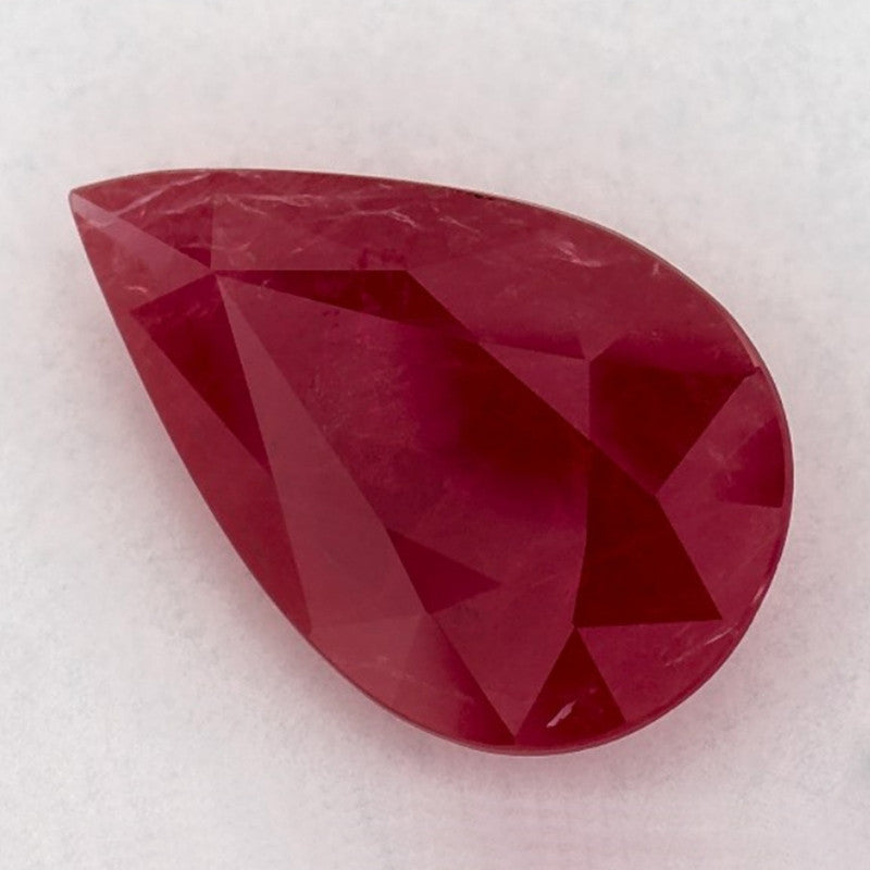1.98 Carat Pear Natural Red Ruby