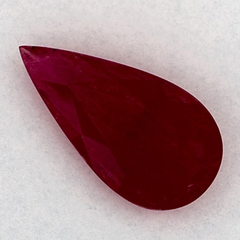 2.44 Carat Pear Natural Red Ruby