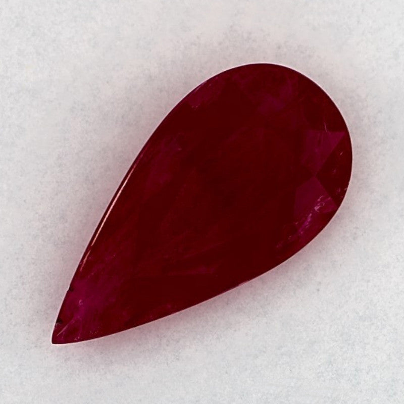 2.44 Carat Pear Natural Red Ruby