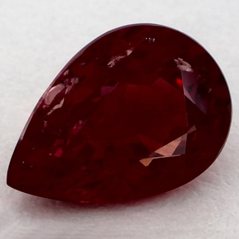 1.24 Carat Pear Natural Red Ruby