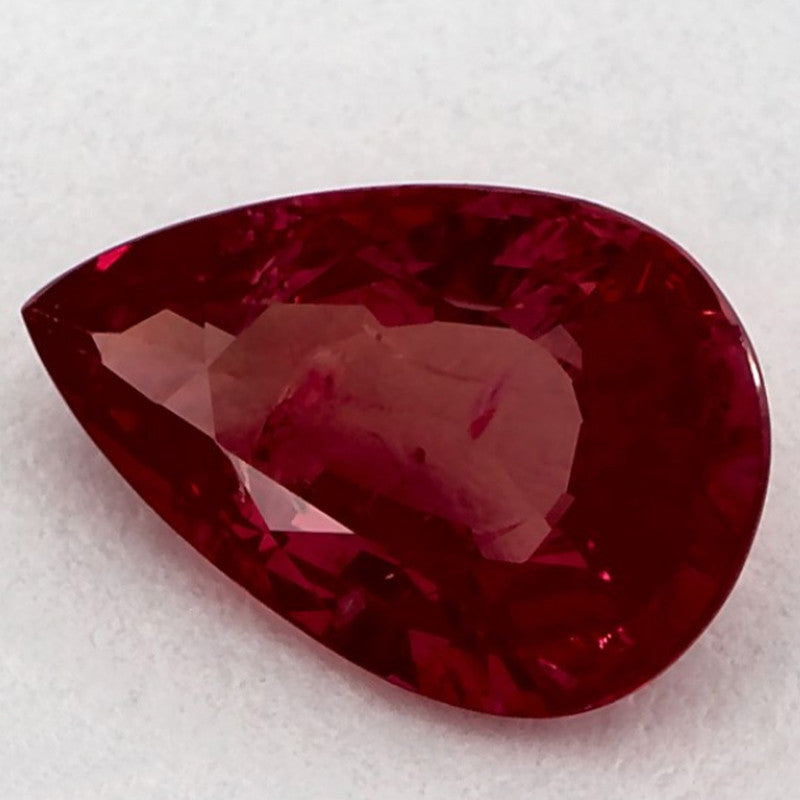 1.29 Carat Pear Natural Red Ruby
