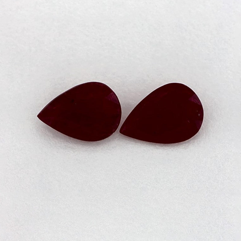 1.79 Total Carat Weight Pear Natural Red Ruby