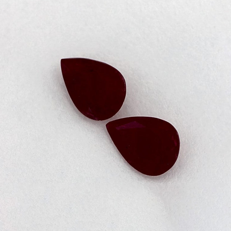 1.79 Total Carat Weight Pear Natural Red Ruby
