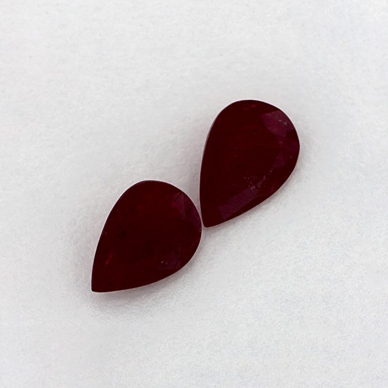 1.79 Total Carat Weight Pear Natural Red Ruby