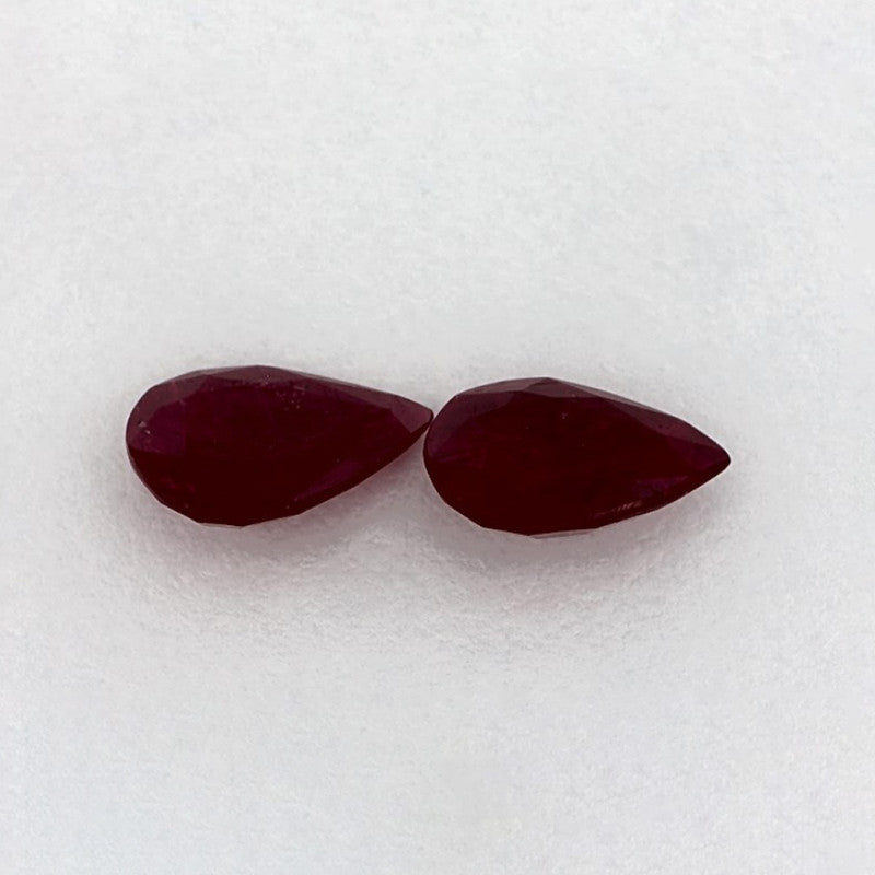 1.79 Total Carat Weight Pear Natural Red Ruby