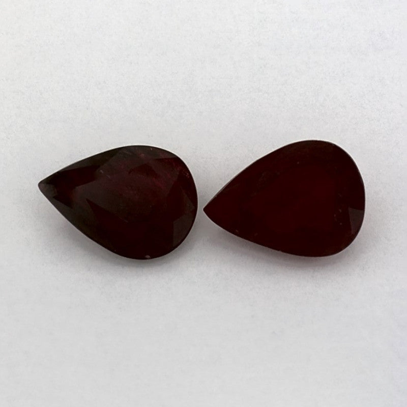 2.00 Total Carat Weight Pear Natural Red Ruby