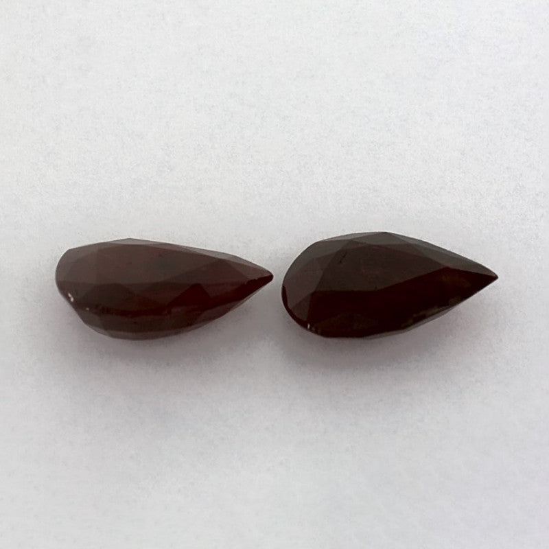 2.00 Total Carat Weight Pear Natural Red Ruby