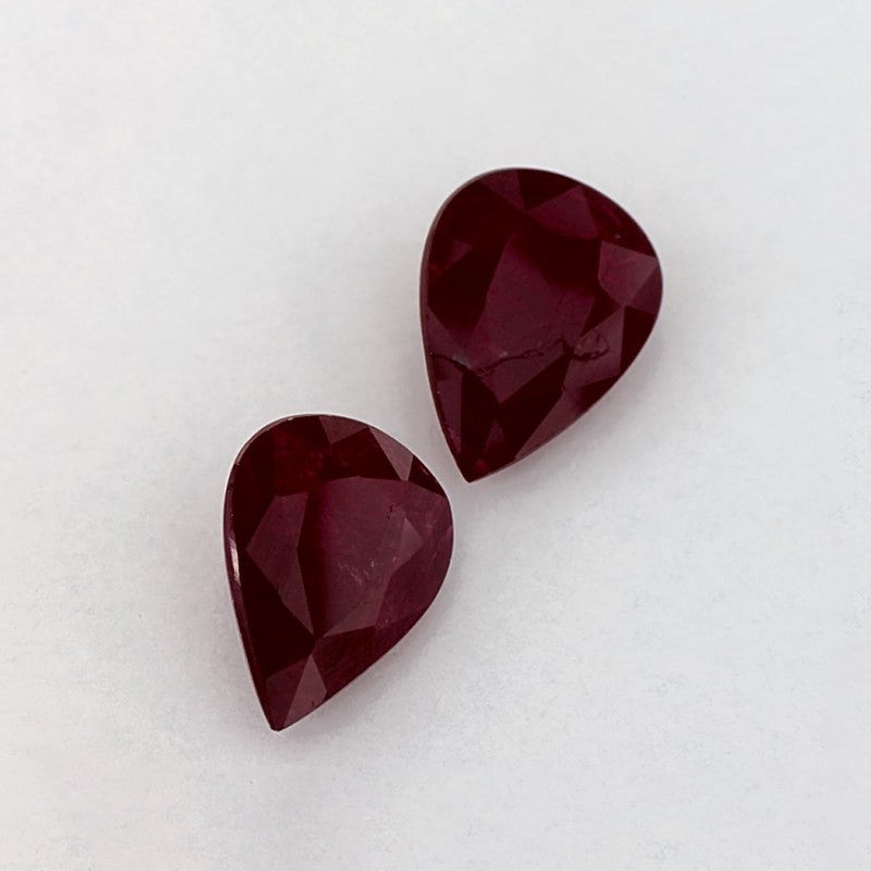 2.13 Total Carat Weight Pear Natural Red Ruby