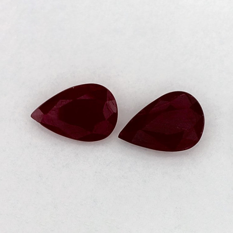2.21 Total Carat Weight Pear Natural Red Ruby