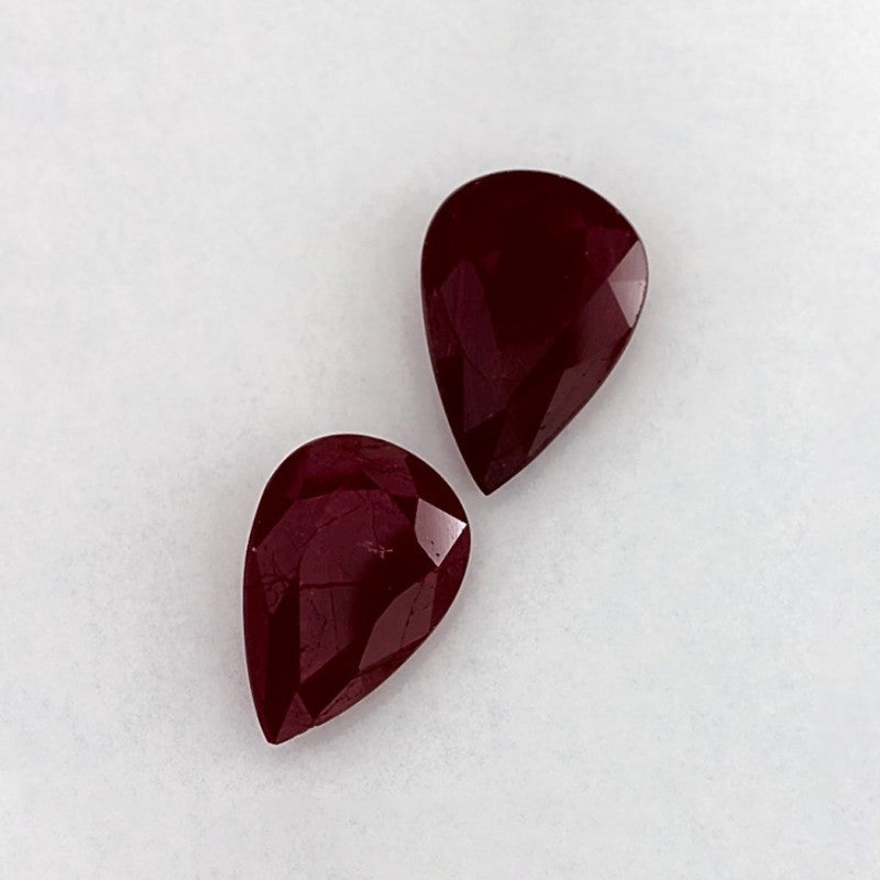 2.21 Total Carat Weight Pear Natural Red Ruby