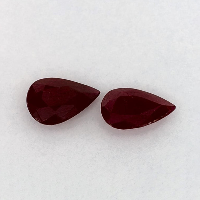 2.21 Total Carat Weight Pear Natural Red Ruby