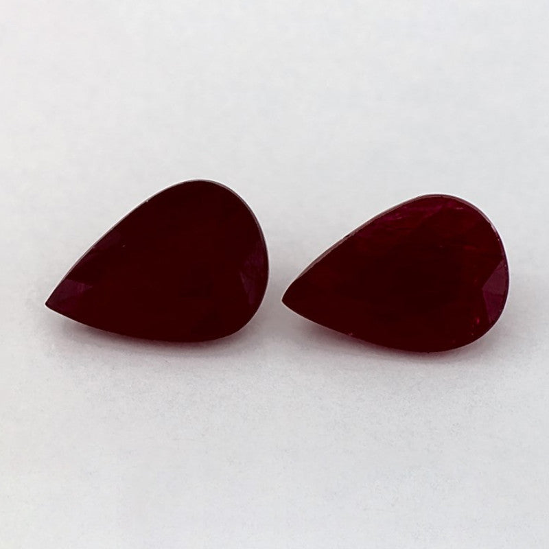 2.38 Total Carat Weight Pear Natural Red Ruby