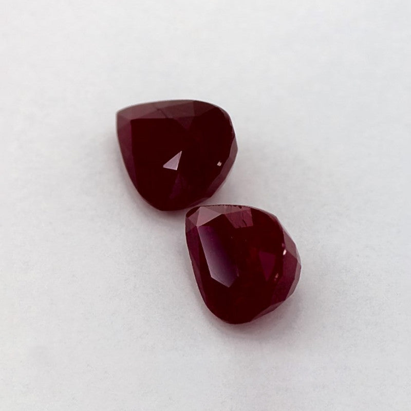 2.38 Total Carat Weight Pear Natural Red Ruby