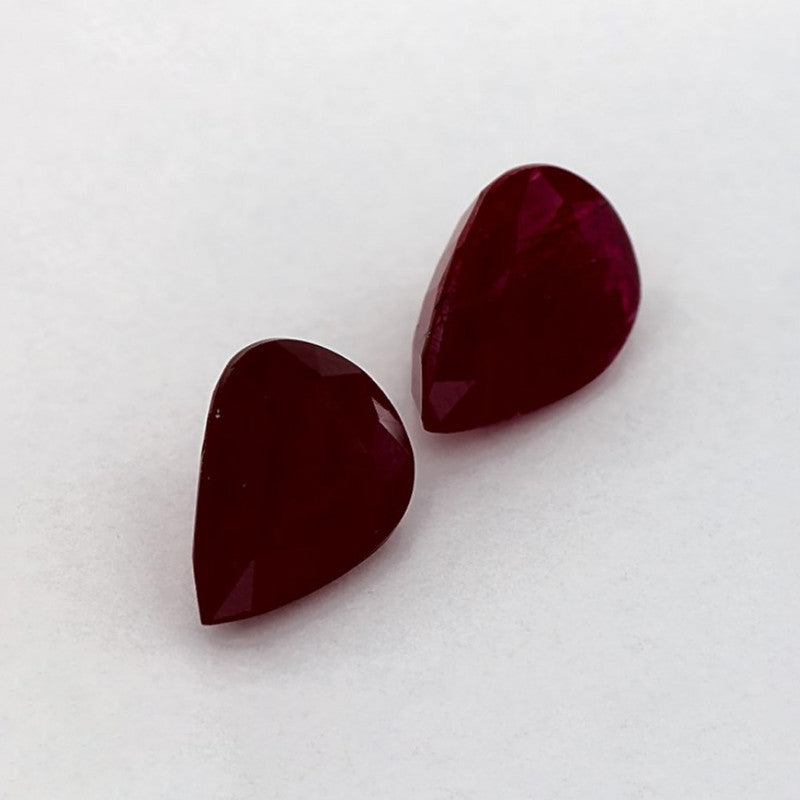 2.38 Total Carat Weight Pear Natural Red Ruby