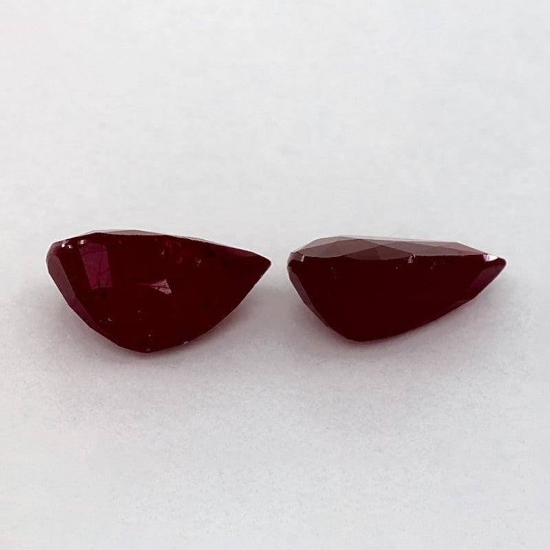 2.38 Total Carat Weight Pear Natural Red Ruby