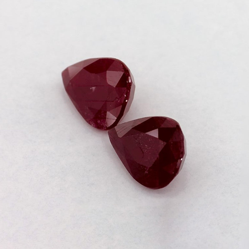 2.47 Total Carat Weight Pear Natural Red Ruby