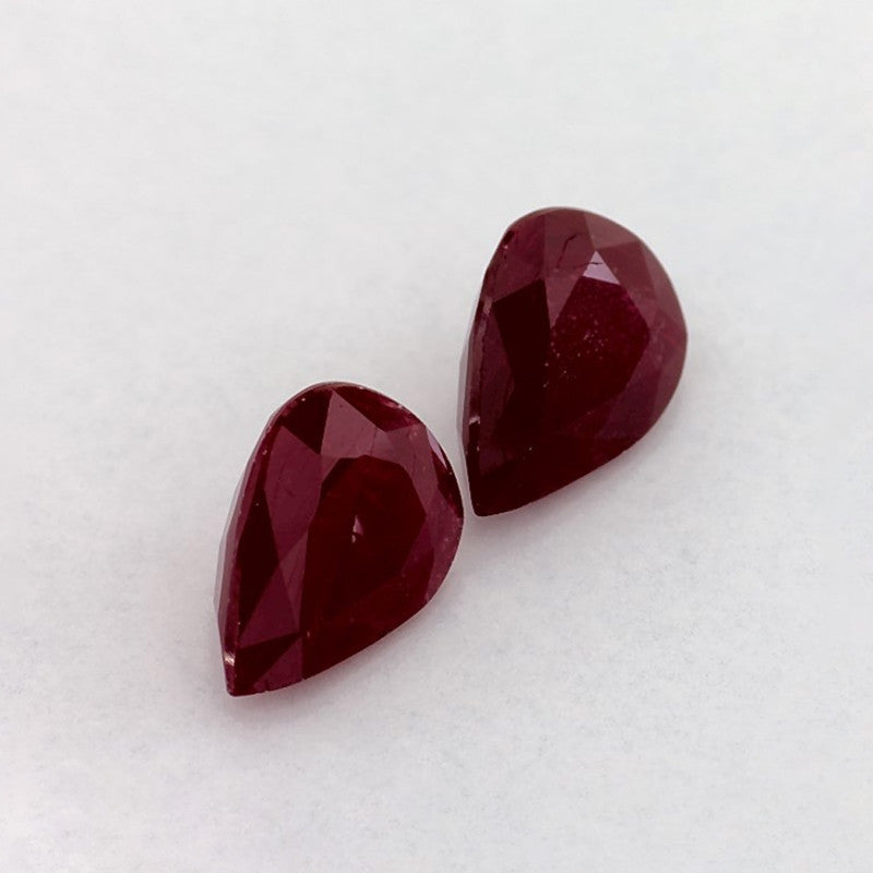 2.47 Total Carat Weight Pear Natural Red Ruby
