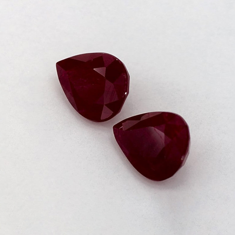2.79 Total Carat Weight Pear Natural Red Ruby