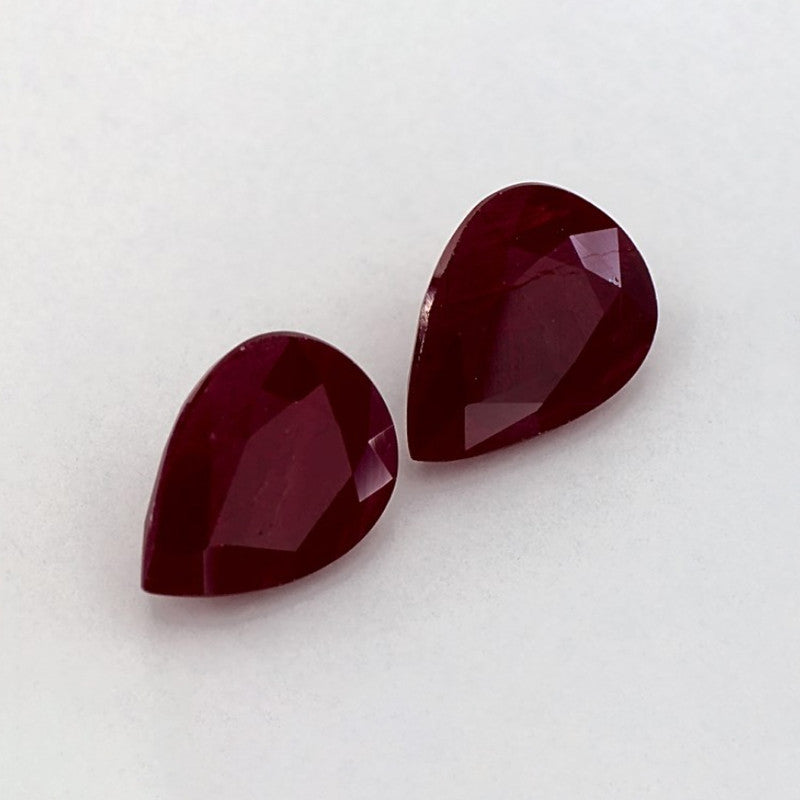 2.79 Total Carat Weight Pear Natural Red Ruby
