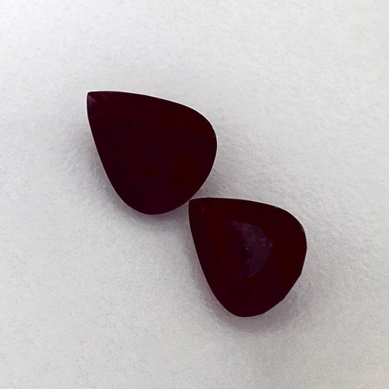 3.23 Total Carat Weight Pear Natural Red Ruby